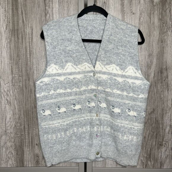Weft Industries Lambswool Vest Bighorn Sheep V Neckline Size M - Picture 1 of 6